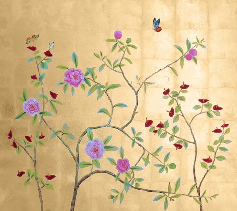 Gold Foil Garden Grid I